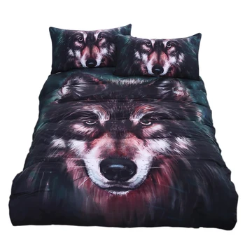 

Wolf Painting Bedding Set 3D Duvet Cover with Pillowcases Soft Quilt Cover 3Pcs AU US Double Queen King Size Kids Home Textiles