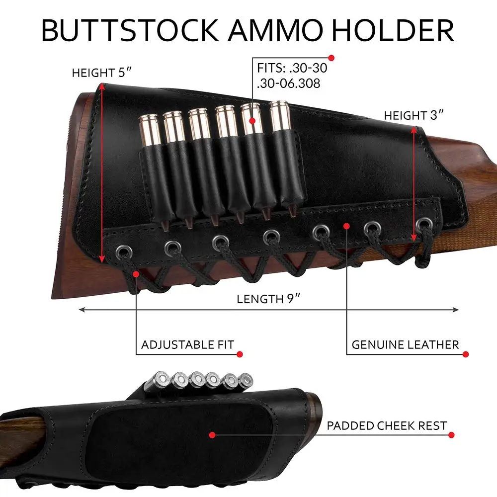 Кожаный картридж приклад дробовик держатель оболочки, охотничий приклад патроны держатель сумка для винтовок, ружье оболочки Чехол