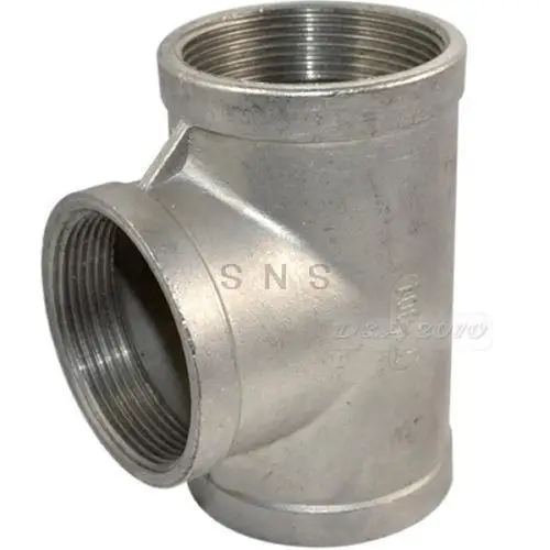 

2" Tee 3 way Female Stainless Steel 304 Threaded Pipe Fitting NPT NEW