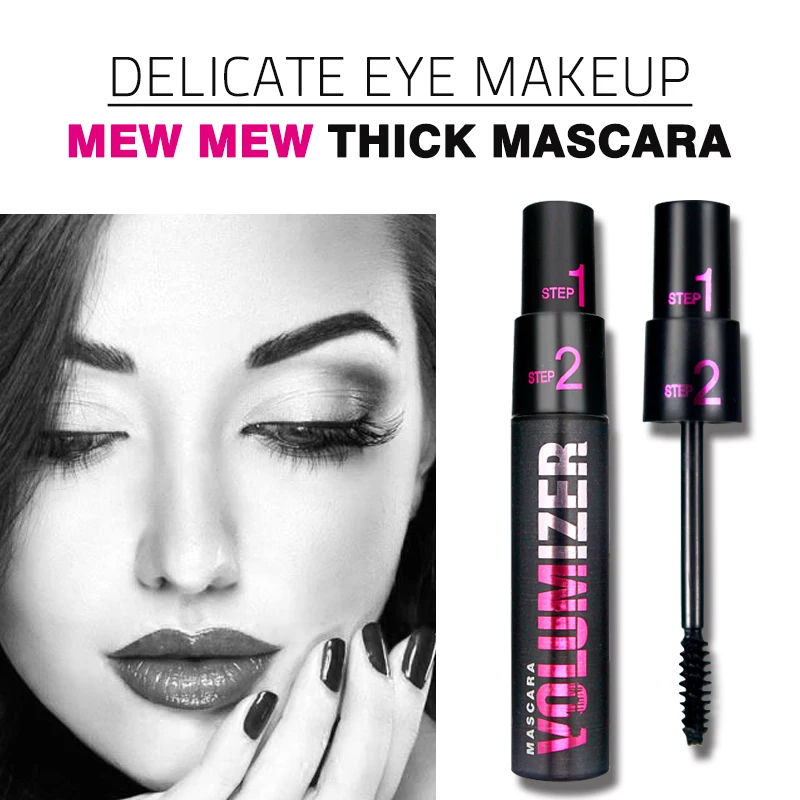 MEW MEW 2 in 1 False Eyelashes Mascara Waterproof 3D Fiber Makeup Eyelash Lengthening 4D Mascara