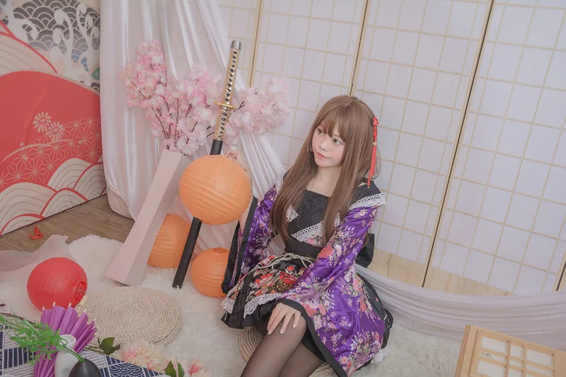 Lovelive/кимоно для девочек; платье японского аниме Kawaii; маскарадные костюмы с цветочным рисунком; причудливая Восточная юката; женская кружевная праздничная одежда в стиле Лолиты