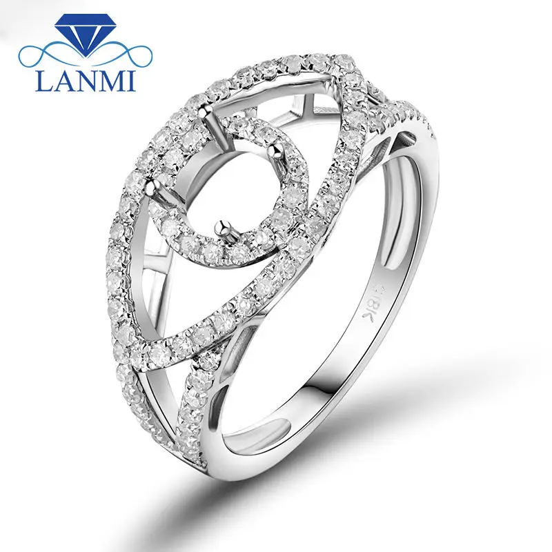 

Round 5mm Semi Mount In Solid 18Kt White Gold Promise Ring Custom Fine Jewelry for Wedding SR00307