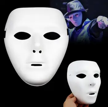 

New type jabbawockeez mask dance PVC pure white mask masquerade party masks halloween hip-hop male masks 600pcs