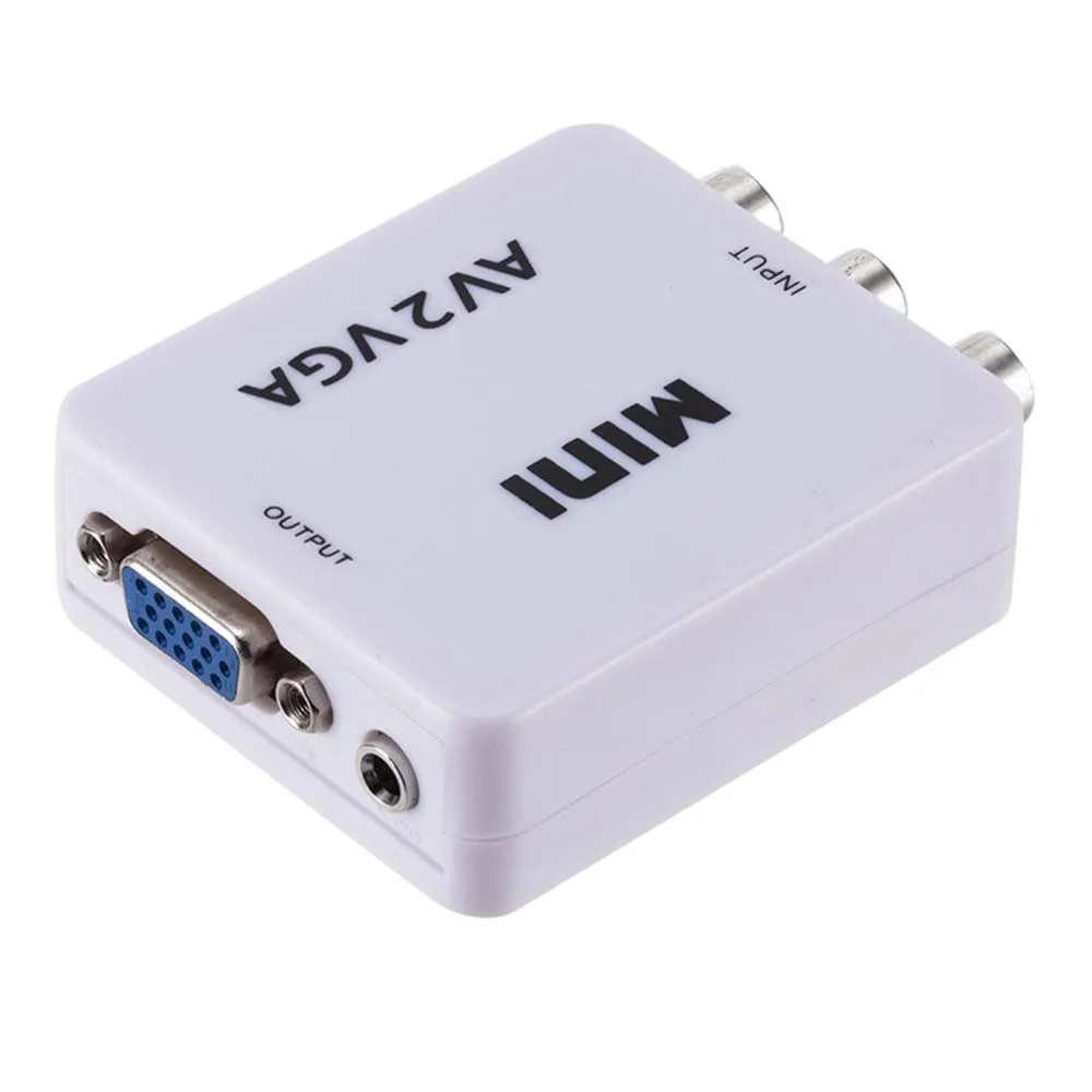 YuBeter AV к VGA адаптер конвертер AV VGA разъем AV CVBS RCA для VCD DVD вебкамера DVR мониторинга ТВ-проектор коробка 60 Гц-75 Гц