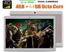 2017 El Más Nuevo de 10 pulgadas 3G 4G LTE FDD tablet Octa core 1280*800 IPS HD de 8.0MP 4 GB RAM 64 GB ROM Android 6.0 GPS de la tableta de 10 10.1 + Regalo