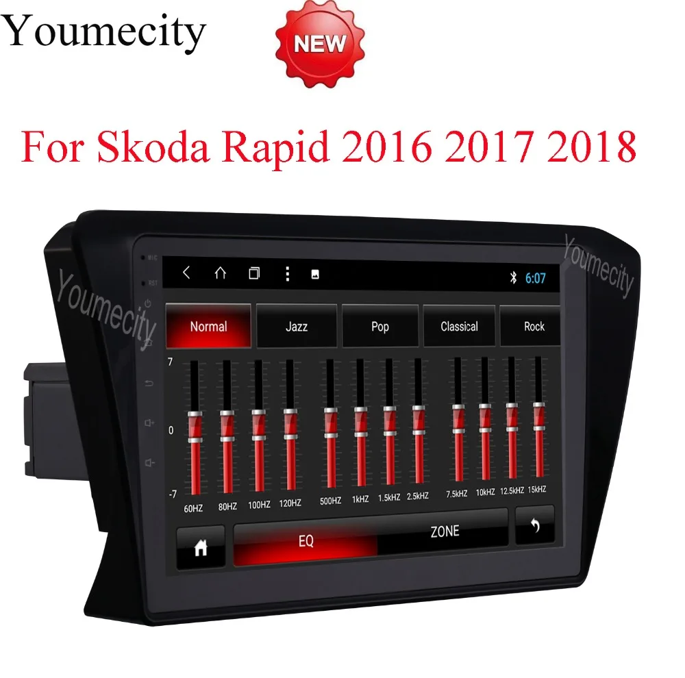 Youmecity 2G RAM Octa Core android 8 1 автомобиль dvd видео gps плеер для Skoda Rapid 2018 2016 емкостный экран