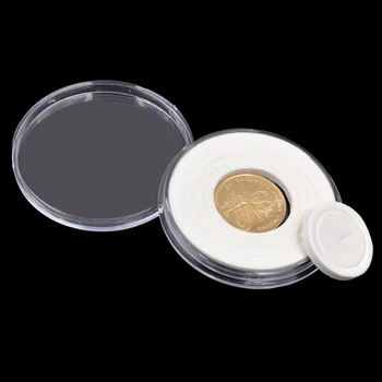 

20 pcs 46mm Coin Cases Holder Applied Clear Round Storage Box