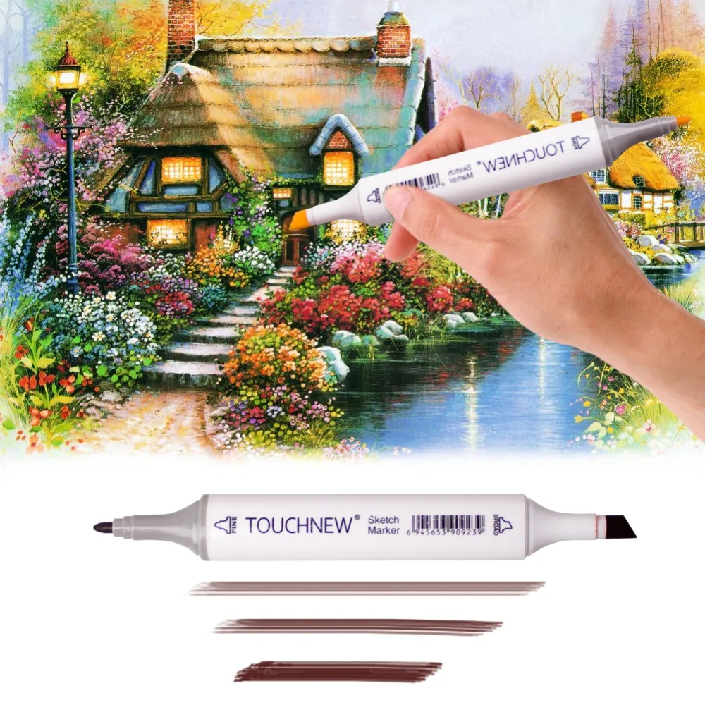 TOUCHNEW 30/40/60/80/168 Цвет двойной наконечник тон кожи маркеры на спиртовой основе эскиз