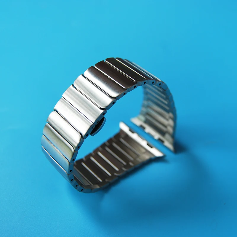 

( Not paint-shedding )Link Bracelet for Apple Watch Band Stainless Steel Band with Butterfly Clasp Watchband for iwatch 42mm