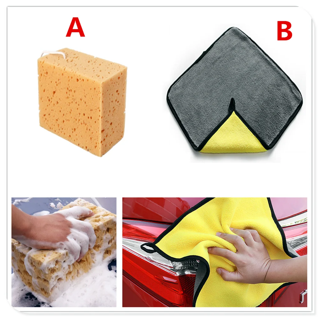 Car Auto Washing Sponge Tools Block Cleaning Drying Towel Cloth FOR Fiat Freemont Doblo 695 FCC4 500e Viaggio Strada 500C |