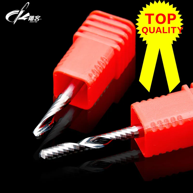 

2pcs/lot single Flute Spiral bit EndMill Topquality Acrylic PVC Aluminum Cutting CNC Metal Cutter alloy brass fraser Fresa