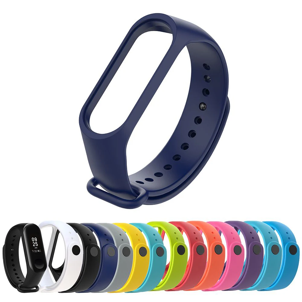 

1PC Solid Color Silicone Bracelet Wrist Strap Replacement Wristband Smart Band for Xiaomi Mi Band 3 Strap Smart Accessories