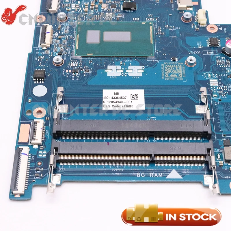 NOKOTION ل HP 15-AY 15-BD 15-ac اللوحة المحمول 854940-601 854940-001 BDL50 LA-D703P SR244 I3-5005U وحدة المعالجة المركزية