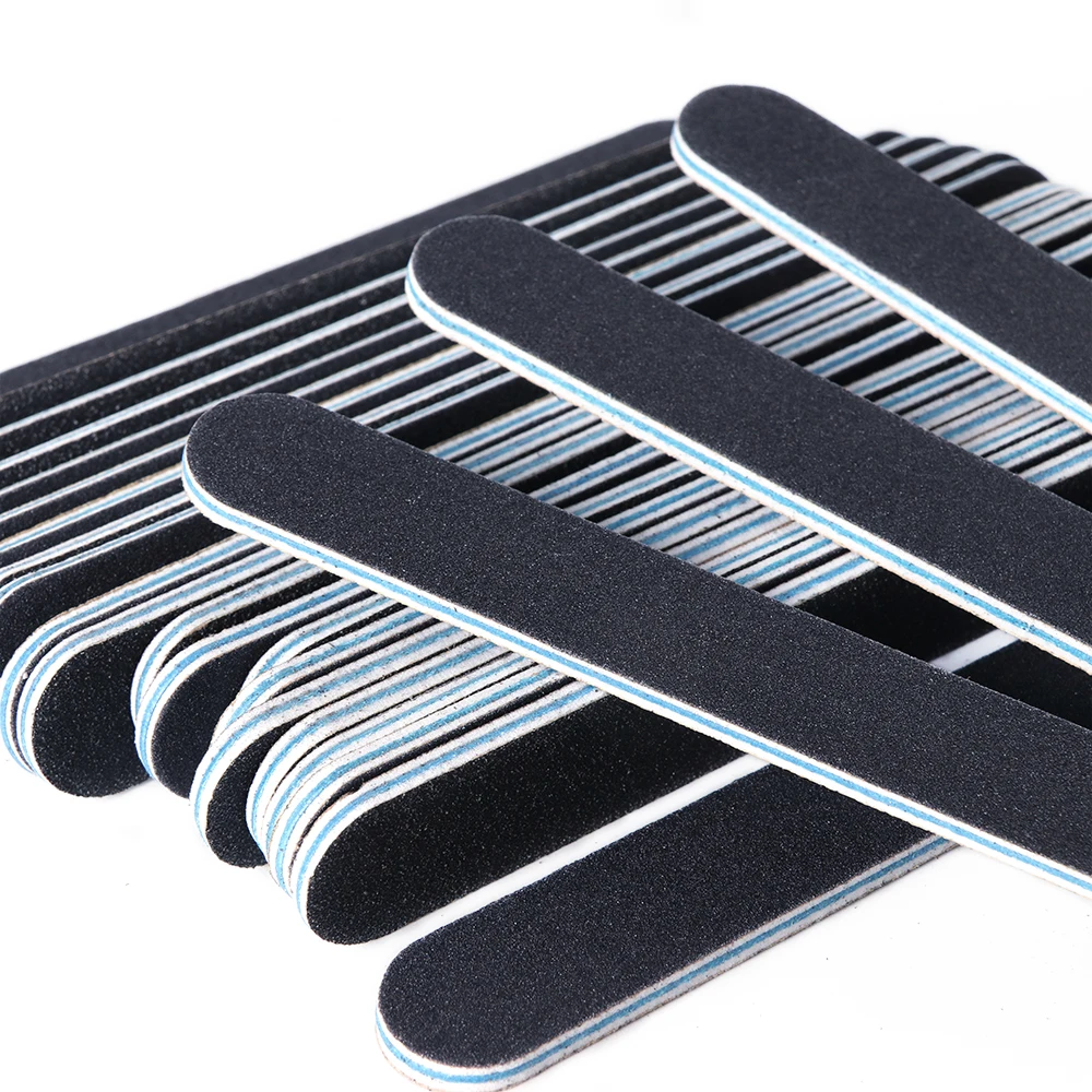 

5pcs/lot Professional Nail Files Black Double-sided Sanding Buffer Block File For Manicure Nail Polish UV Gel Nail Buff LA843