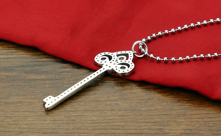 925 стерлингового серебра ожерелье Классический ключ кулон дизайн цельное серебряное ожерелье для девочек, культовое Серебряное колье в виде ювелирных изделий, лучший подарок