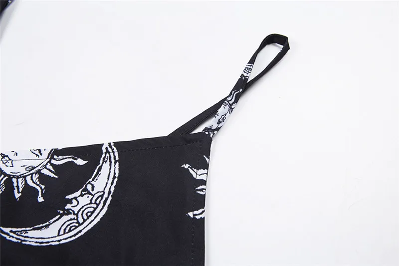 JIEZuoFang эстетическое винтажное черное платье с принтом Лето Элегантное повседневное Сетчатое платье на пуговицах платье с v-образным вырезом на бретельках