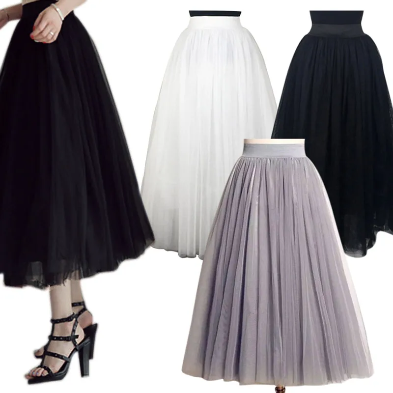 2017 New Fashion Tutu Tulle Women Skirts Skirt Girls Casual Party Design Gauze Loose Bubble Long