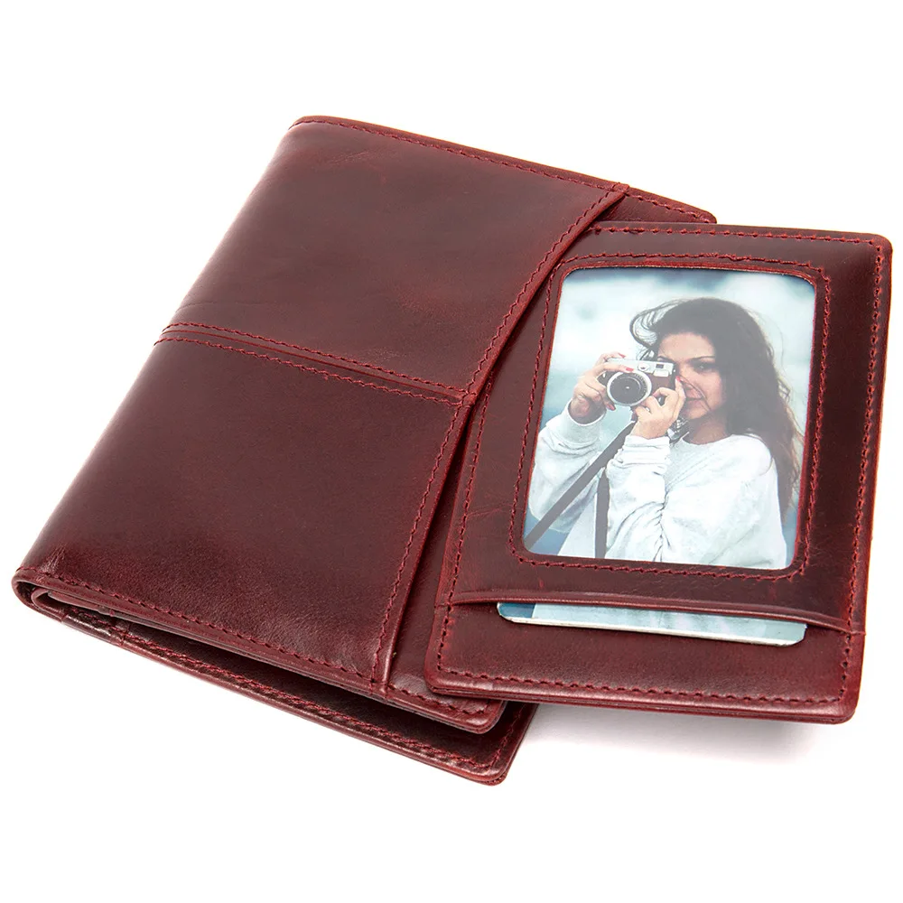 

New leather men's wallet korean style multi-function card holder coin purse real genuine leather wallet vertical retro oil skin