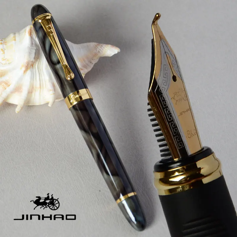 15 видов цветов на выбор JINHAO X750 каллиграфия 1,0 мм перьевая ручка изогнутое перо черный синий проверенный золотой розовый JINHAO 750 лучший подарок - Цвет: pen as this picture