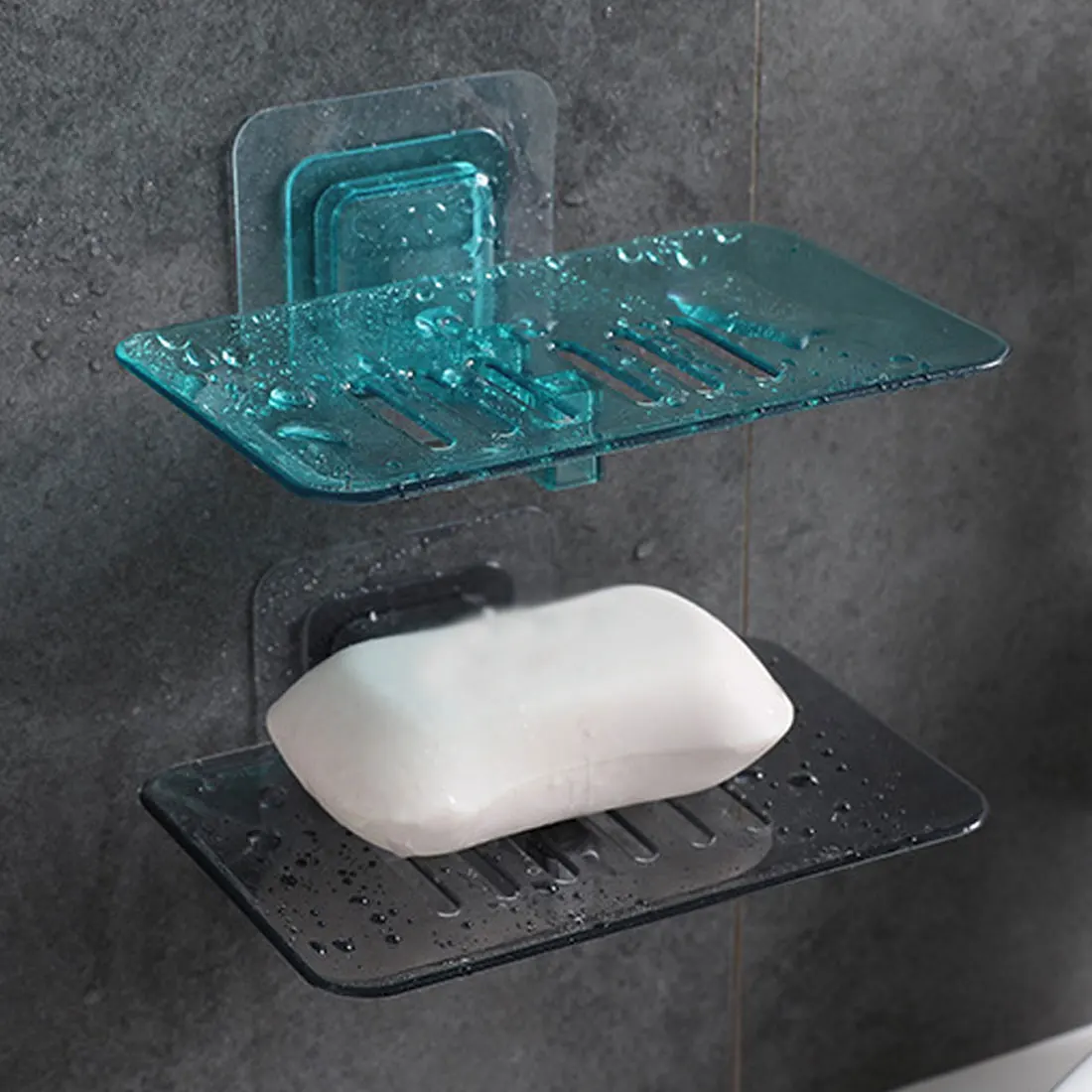 

Bathroom Accessories Single Layers Soap Box Kitchen Tools Soap Dish Suction Holder Storage Basket Soap Box Stand cup soap rack