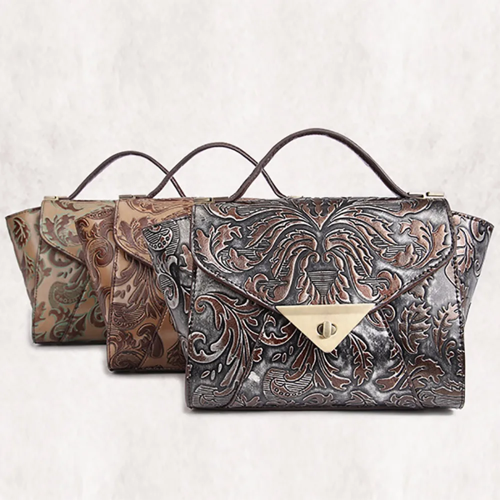 Women Genuine Embossed Leather Hobo Messenger Bag Famous Designer Brand Casual Shoulder Bag Retro Cowhide Tote Purse Handbag New Women Genuine Embossed Leather Hobo Messenger Bag Famous Designer Brand Casual Shoulder Bag Retro Cowhide Tote Purse Handbag New