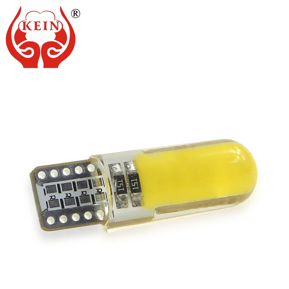 

KEIN 100PCS T10 W5W LED Bulb silicone COB 194 168 car light Side Wedge Parking Interior Lighting AUTO Signal Lamp car styling