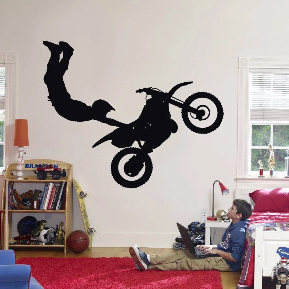 T080041 Creative wall stickers decorative Stunt Bike Wall Decals Art