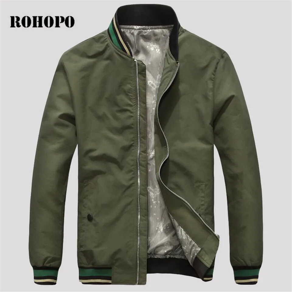 

ROHOPO Baseball jacket men Spring Waterproof Casual Korea male cardigan waterproof leisure jacket noble younger man Outwear Male