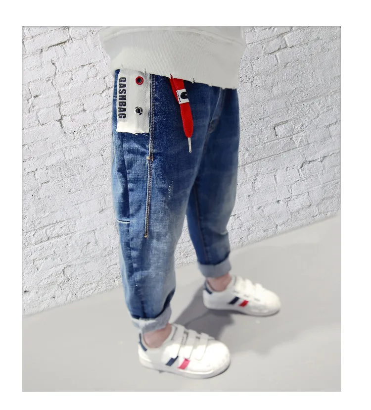 Новые детские джинсы весенние модные повседневные джинсы с дырками для мальчиков детские шаровары высокого качества Размер 110-160
