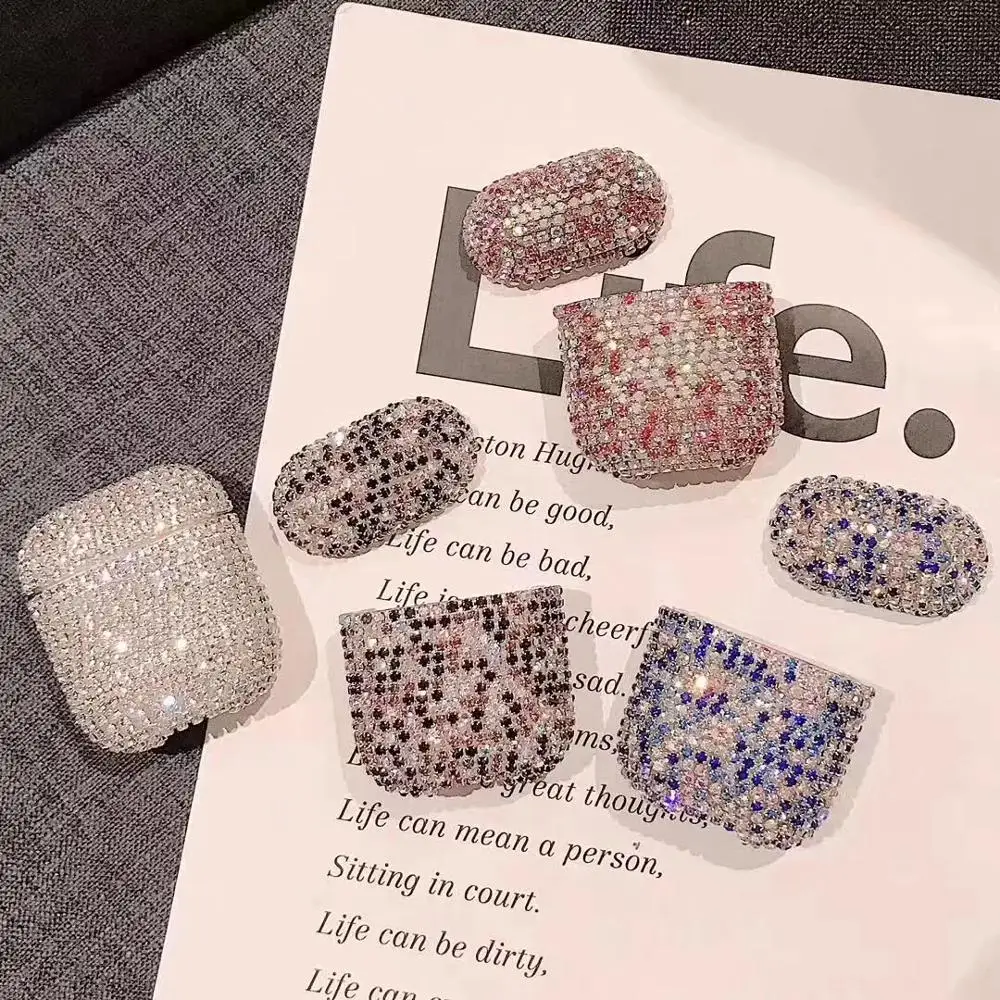 

Luxury Bling Diamond Decorative Case For Apple AirPods Case Accessories Wireless Bluetooth Earphone Protective Cover Bag Shell