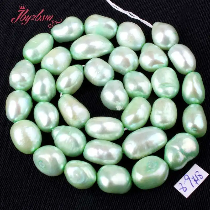 8-9 мм фриформ картофель пресноводный жемчуг натуральная нить с каменными бусинами 1" для DIY женщин ожерелье браслет серьги изготовление ювелирных изделий - Цвет: Light Green