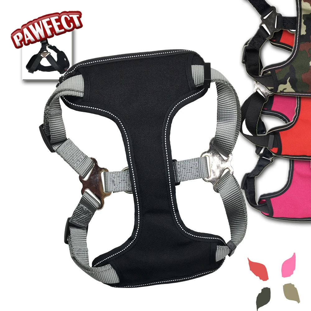 Adjustable Reflective Dog Harness Vest Breathable Mesh Fabric Padded No Pull for Small Medium Large Dogs | Дом и сад