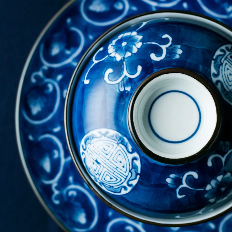 Китайский креативные столовые приборы, расписанный вручную керамический миска с крышкой риса суп с лапшой бытовой чашка для заварки чехол для столовой посуды