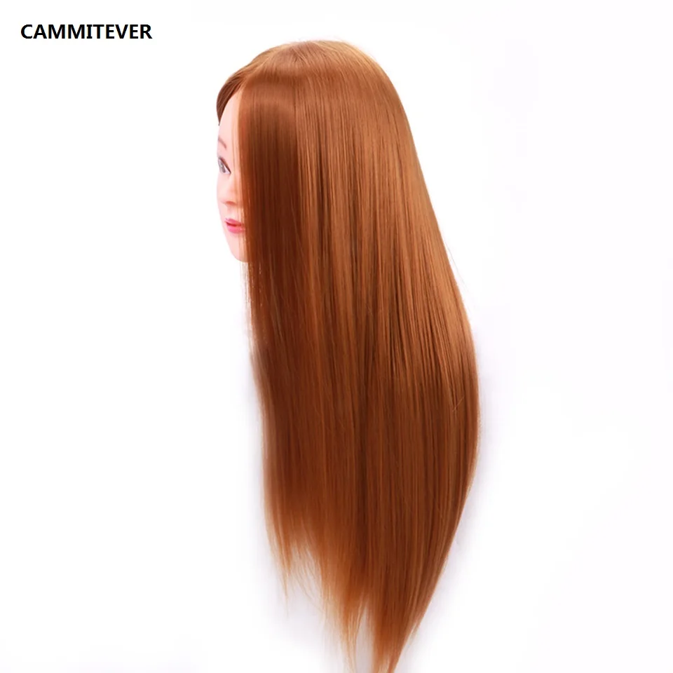

CAMMITEVER 20 Inch Gold Hair Hairdressing Training Head Mannequin Head Hair Cut Salon Practice Model