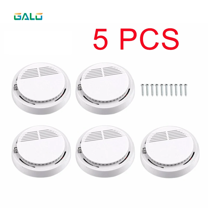 

5Pcs Sensor Sensitive Photoelectric Home Independent alarm Smoke Detector Fire Alarm alone Sensor For Family Guard