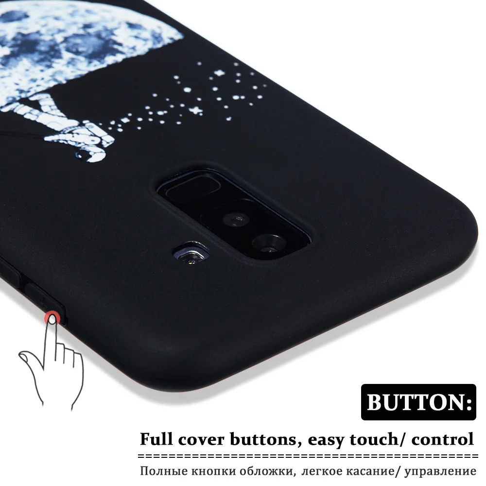 KSAM1181_5_JONSNOW Phone Case for Samsung A7 2018 A6 A8 J4 J6 J415 J610 2018 Matte Painted Patterns Soft Silicone Cover Cases