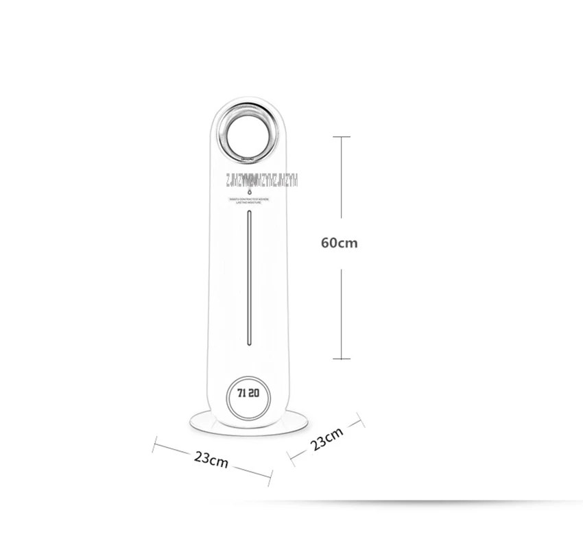 Пол увлажнитель воздуха 4L резервуар для воды 280 мл/ч Humidificador автоматический Мощность от отрицательных ионов Mute Air Mist Кондиционер