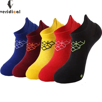 

VERIDICAL 5 pairs/lot ankle socks men cotton fashions honeycomb breathable no show cool socks weed happy socks sokken 8 colors