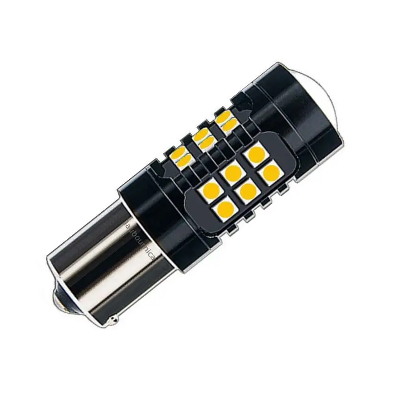 1 шт. автомобильная светодиодная лампа 1156PY PY21W 7507 BAU15S 1500LM 27 SMD 3030|Сигнальная лампа| |