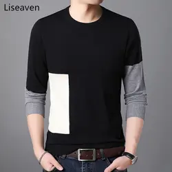 Liseaven мужские пуловеры Лоскутные пуловеры с круглым вырезом кашемировые свитера мужская одежда