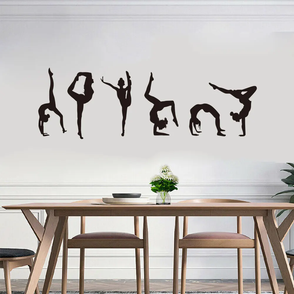 Dance Girls gymnastics wall Sticker Sport Vinyl Art Wall Mural Sticker