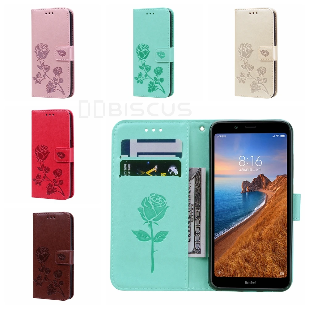 

Xiaomi Redmi 7A Flip Case Embossed Leather Wallet Case For Xiaomi Redmi 7A Redmi7A Case Silicone Soft TPU Back Covers Card Slots