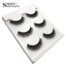 SHIDISHANGPIN ручной работы норковые ресницы 3d норковые накладные ресницы длинные накладные ресницы из Натурального Волоса искусственные cils 1 коробка макияж, накладные ресницы X22