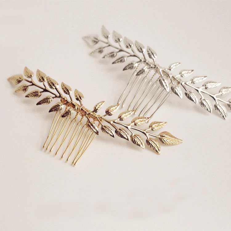 Double Oak Leaf Hair Comb Silver Plated Oak Leaf Bridal Hair Accessory Woodland Wedding Oak Leaf Small Oak Leaf bridal Jewelry