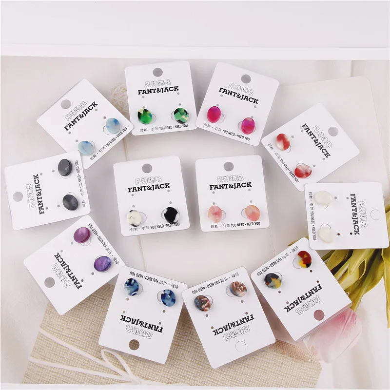 

Fant&jack Simple Stylish Cellulose Acetate Earrings For Women Small Round Earrings From India Korean Fashion Jewelry