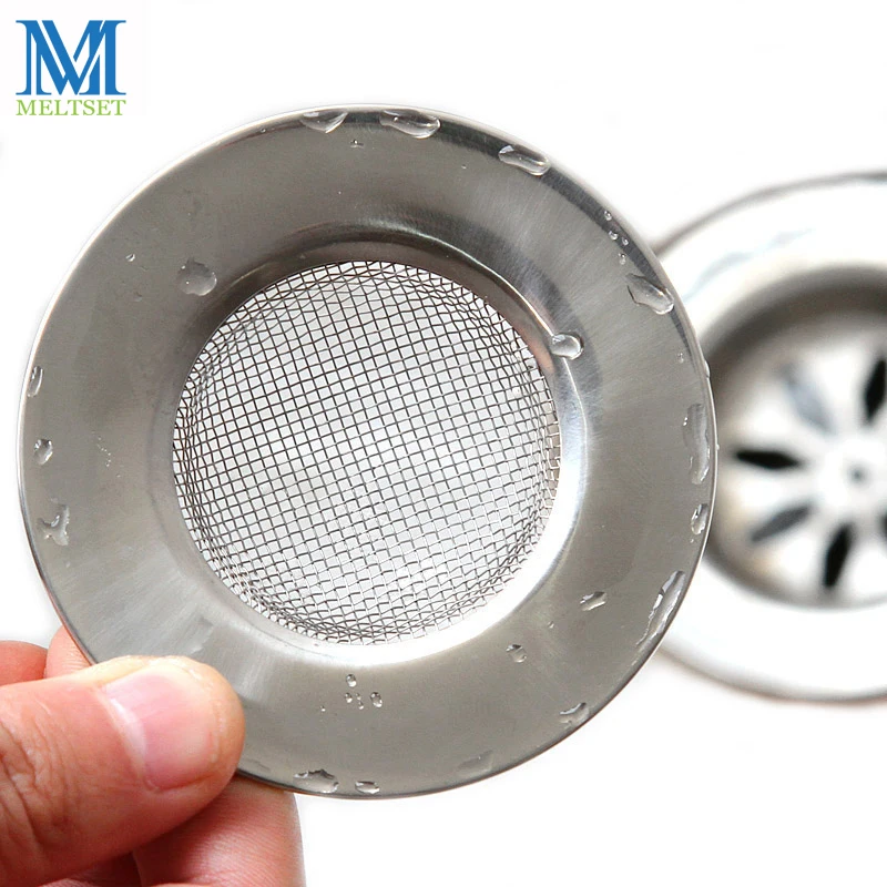

Stainless Steel Shower Drain Hole Filter Sink Strainer Round Shape Vegetable Residue Filter Kitchen Waste Stop Screen Strainer
