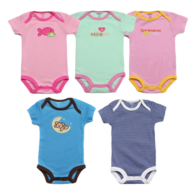 Aliexpress.com : Buy 5Pcs Baby Rompers Summer Baby Girl ...