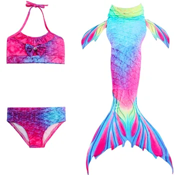 

Girls Bathing Suit Swimming Mermaid Tail Swim Monofin Costume 4-12T Children Ariel Mermaid Tail Cosplay Kids Swimwear Swimsuit