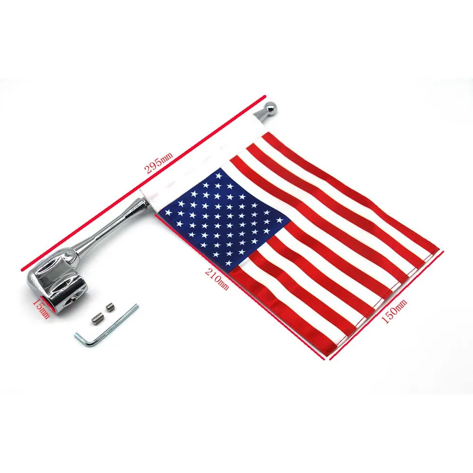02# JenNiFer Motorcycle Hot Luggage Rack Vertical Flag Pole For Honda GoldWing GL1800 01-11