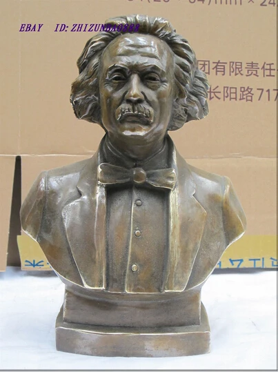 

B0601 41610.5"physicist theory of relativity Bronze ART Albert Einstein Bust statue